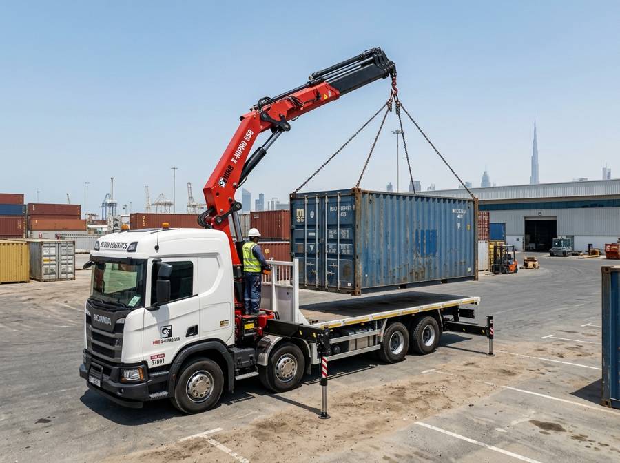 Hiab Crane Truck Logistics in Dubai and UAE